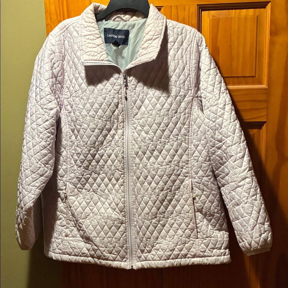 Lands' End Women's Quilted Puffer Jacket - Light Pink